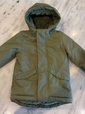 Cat & Jack Toddler Boy 2T Cozy Lined Parka Jacket Olive Green